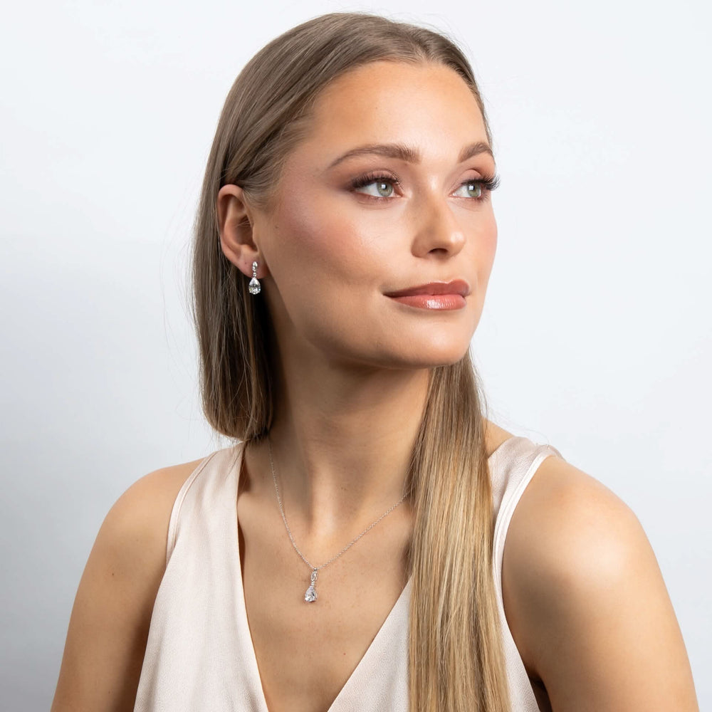 Diamonfire Cubic Zirconia Tear Drop and Marquise Drop Earrings E6594
