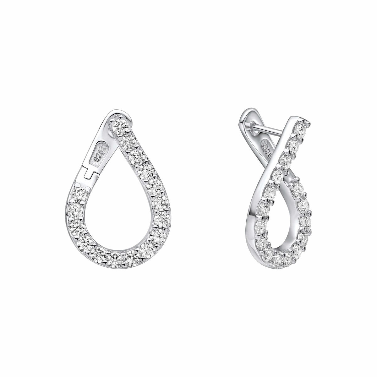 Diamonfire Cubic Zirconia Front Twist Hoop Earrings E6595