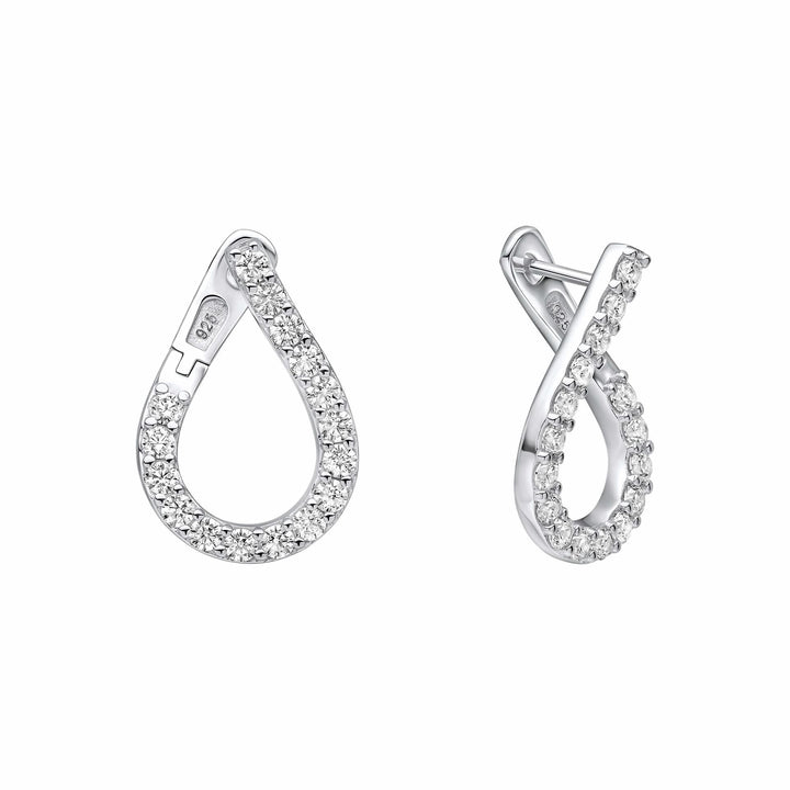 Diamonfire Cubic Zirconia Front Twist Hoop Earrings E6595