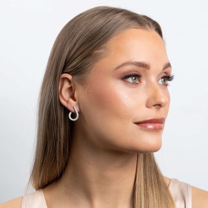 Diamonfire Cubic Zirconia Front Twist Hoop Earrings E6595