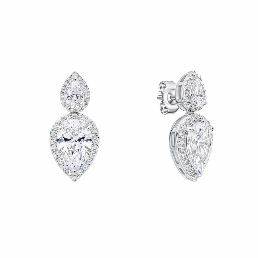 Diamonfire Cubic Zirconia Double Tear Drop Earrings E6596