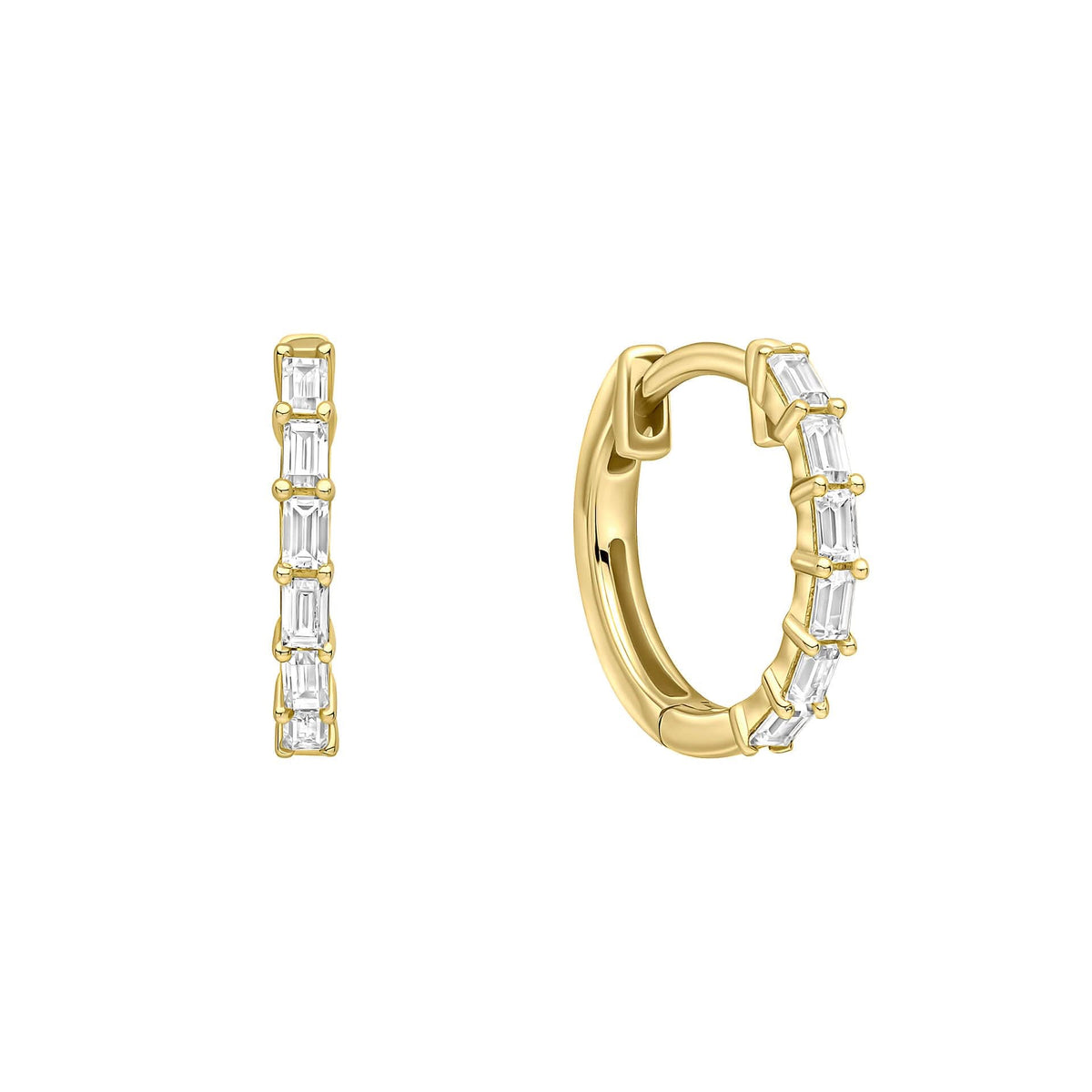 Diamonfire Baguette Cubic Zirconia Hoop Earrings E6597