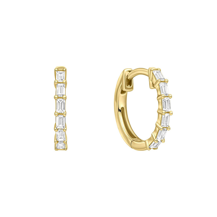 Diamonfire Baguette Cubic Zirconia Hoop Earrings E6597