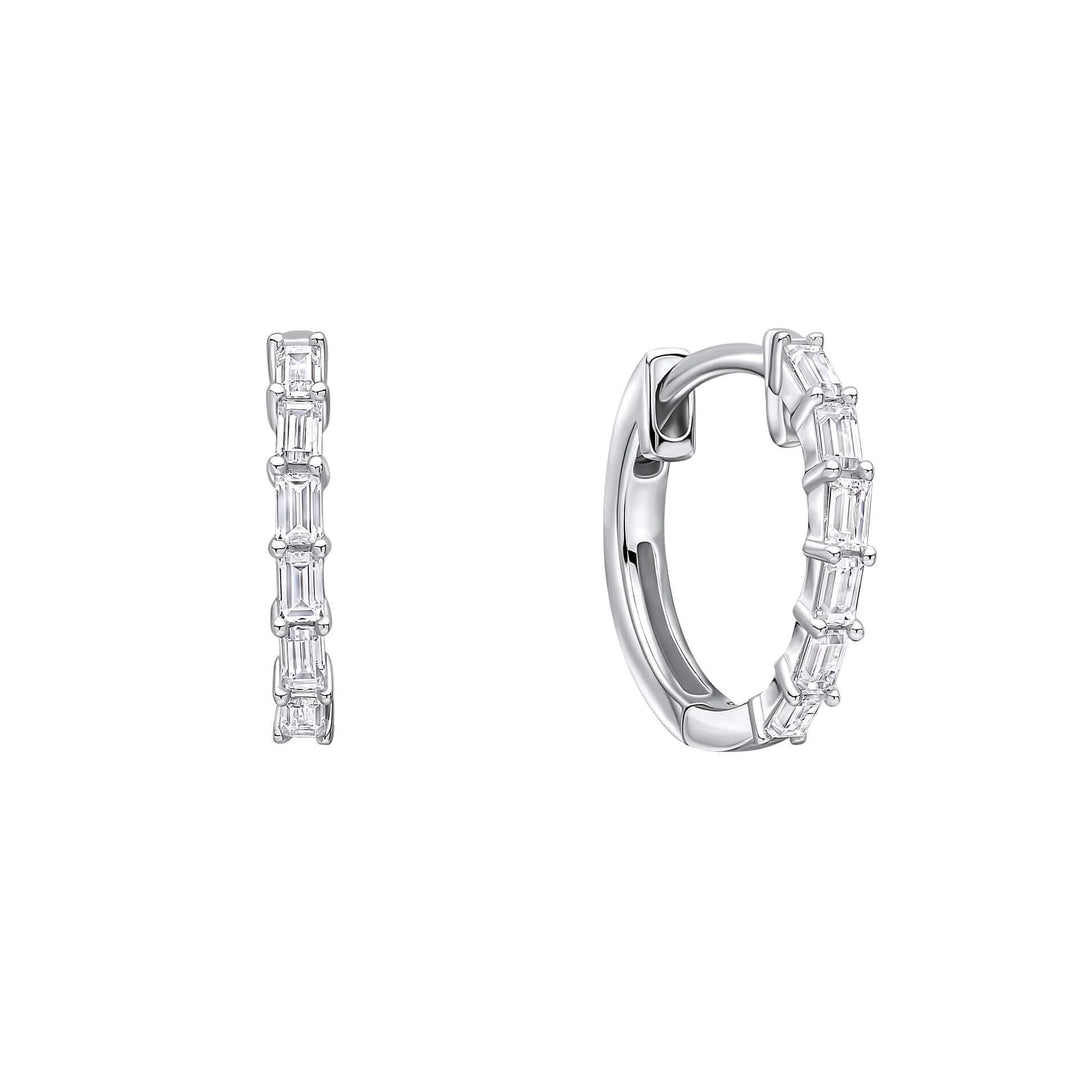 Diamonfire Baguette Cubic Zirconia Hoop Earrings E6598