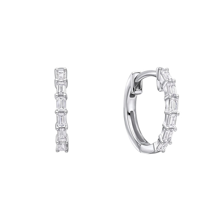 Diamonfire Baguette Cubic Zirconia Hoop Earrings E6598