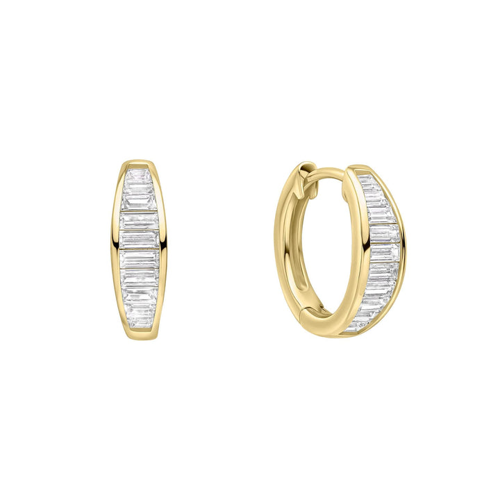 Diamonfire Channel Set Baguette Cubic Zirconia Hoop Earrings E6599