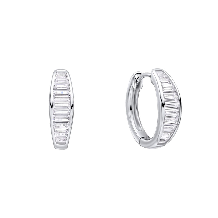 Diamonfire Channel Set Baguette Cubic Zirconia Hoop Earrings E6600