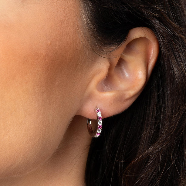 Diamonfire Clear Ruby Cubic Zirconia Statement Brilliant Cut Earrings E6701