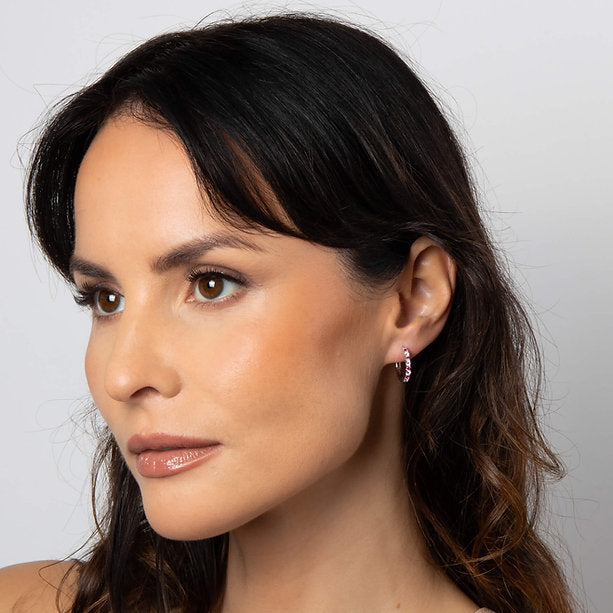 Diamonfire Clear Ruby Cubic Zirconia Statement Brilliant Cut Earrings E6701