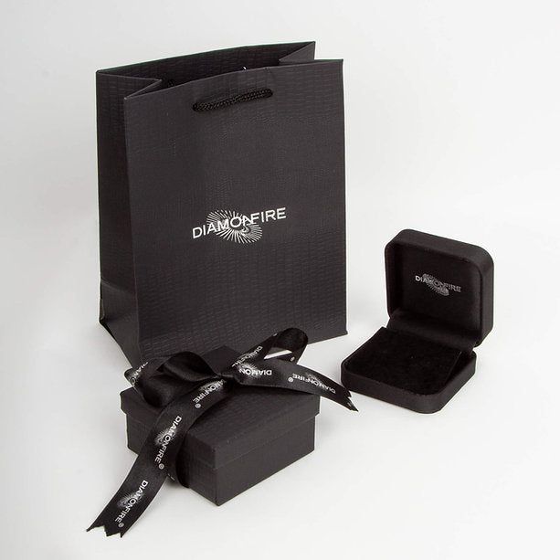 Diamonfire Clear Sapphire Cubic Zirconia Statement Cushion Cut Earrings E6700