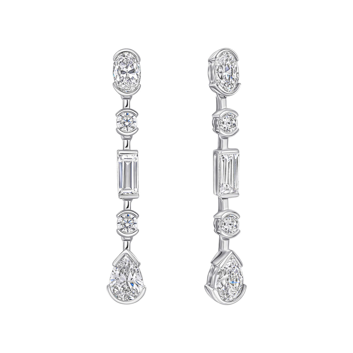 Diamonfire Clear Cubic Zirconia Modern Pear Cut Earrings E6702