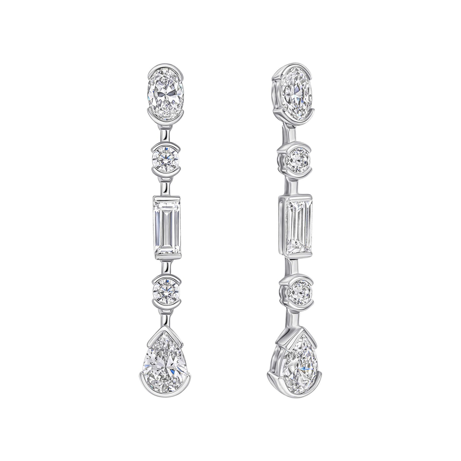 Diamonfire Clear Cubic Zirconia Modern Pear Cut Earrings E6702
