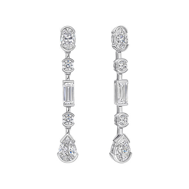 Diamonfire Clear Cubic Zirconia Modern Pear Cut Earrings E6702