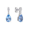 Diamonfire Clear Grey Blue Cubic Zirconia Delicate Oval Cut Earrings E6703