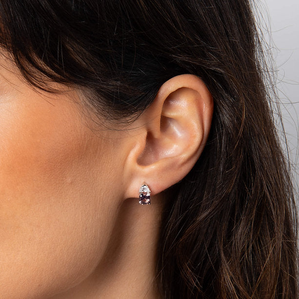 Diamonfire Clear Morganite Cubic Zirconia Everyday Princess Cut Earrings E6704