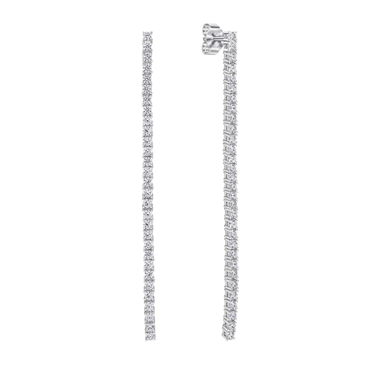 Diamonfire Clear Cubic Zirconia Contemporary Oval Cut Earrings E6705