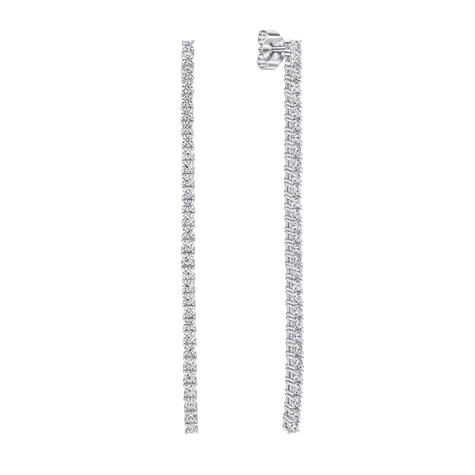 Diamonfire Clear Cubic Zirconia Contemporary Oval Cut Earrings E6705