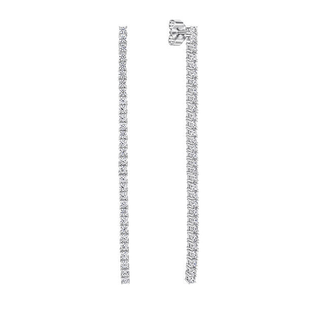 Diamonfire Clear Cubic Zirconia Contemporary Oval Cut Earrings E6705