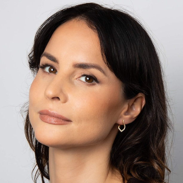 Diamonfire Gold Clear Cubic Zirconia Delicate Oval Cut Earrings E6709