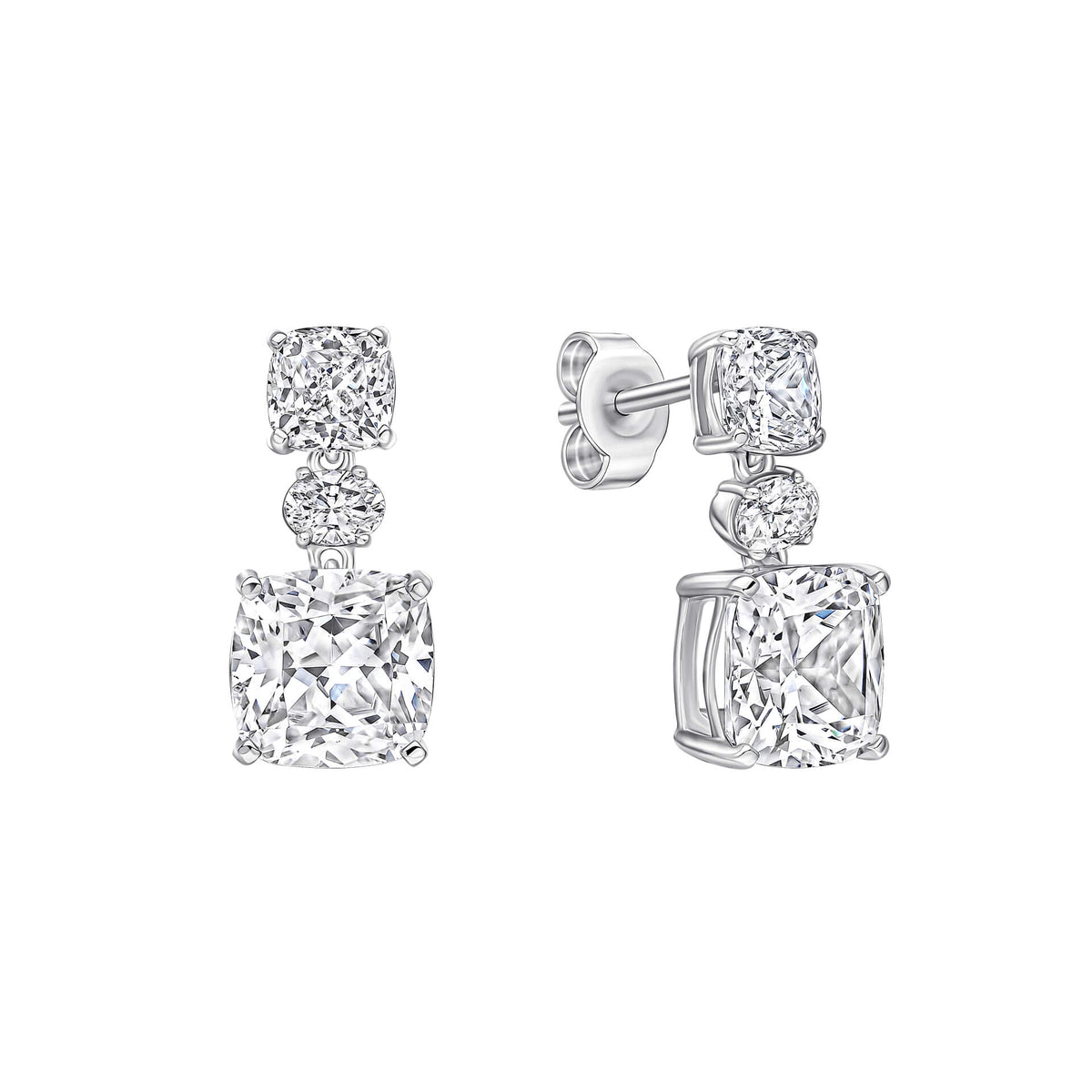 Diamonfire Clear Cubic Zirconia Refined Brilliant Cut Earrings E6711