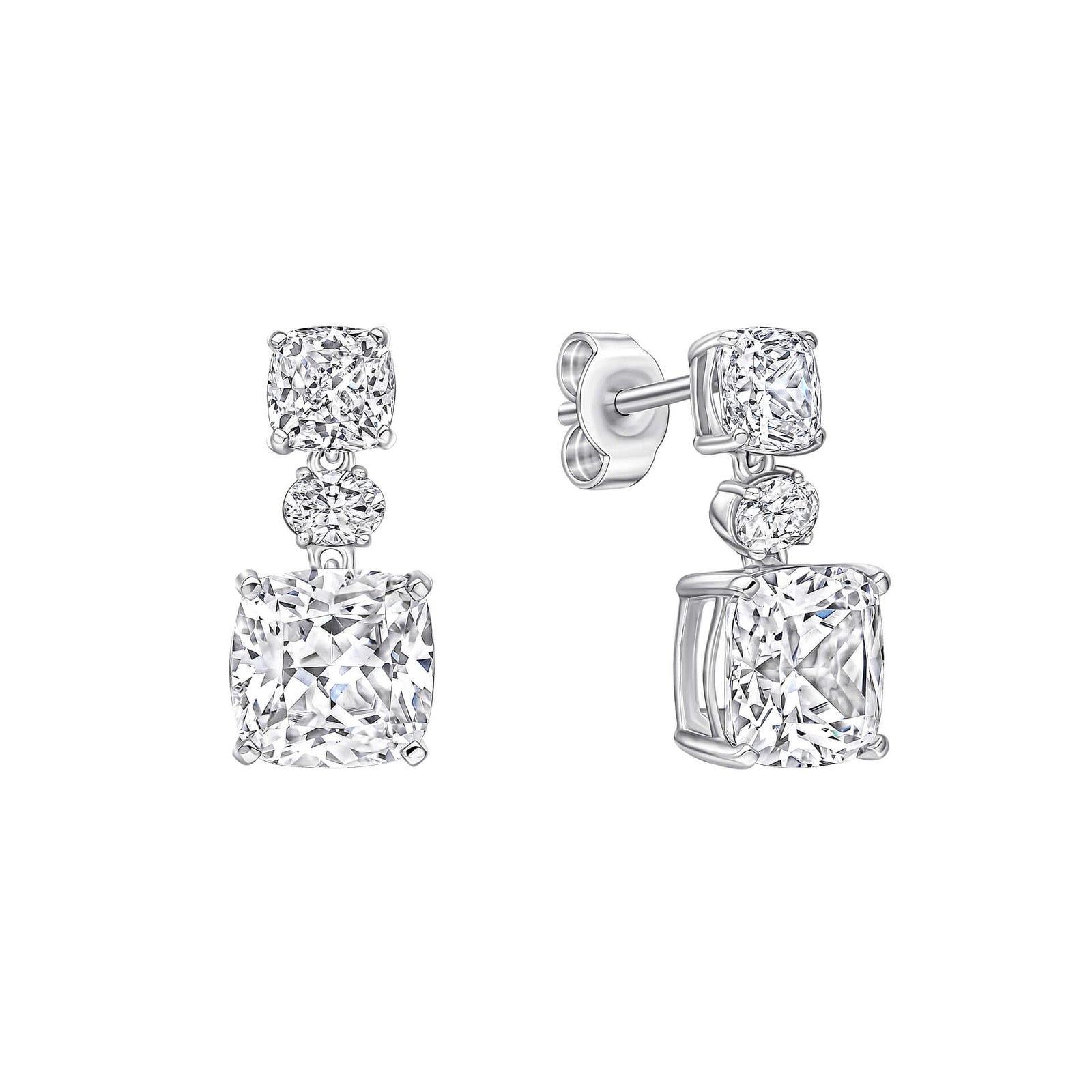 Diamonfire Clear Cubic Zirconia Refined Brilliant Cut Earrings E6711