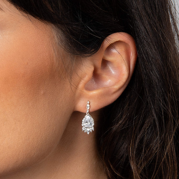 Diamonfire Clear Cubic Zirconia Modern Cushion Cut Earrings E6712