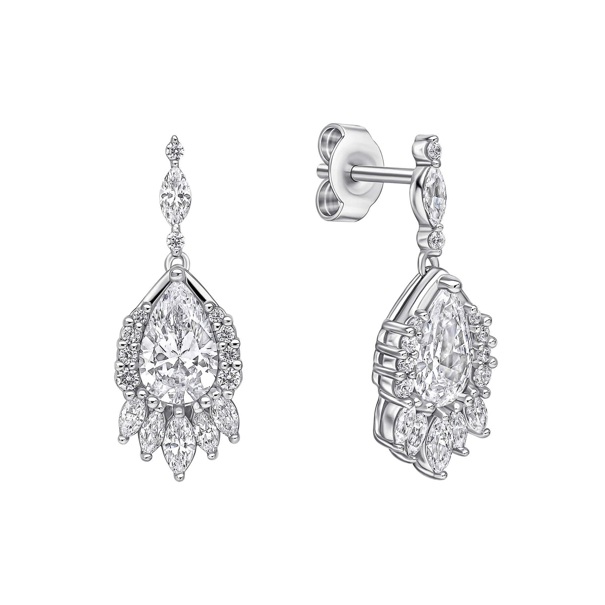 Diamonfire Clear Cubic Zirconia Modern Cushion Cut Earrings E6712
