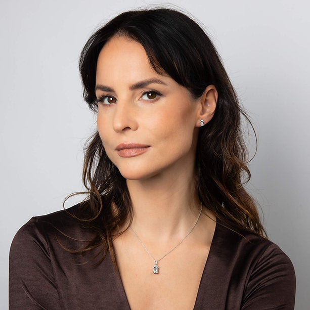 Diamonfire Clear Cubic Zirconia Minimal Princess Cut Earrings E6713