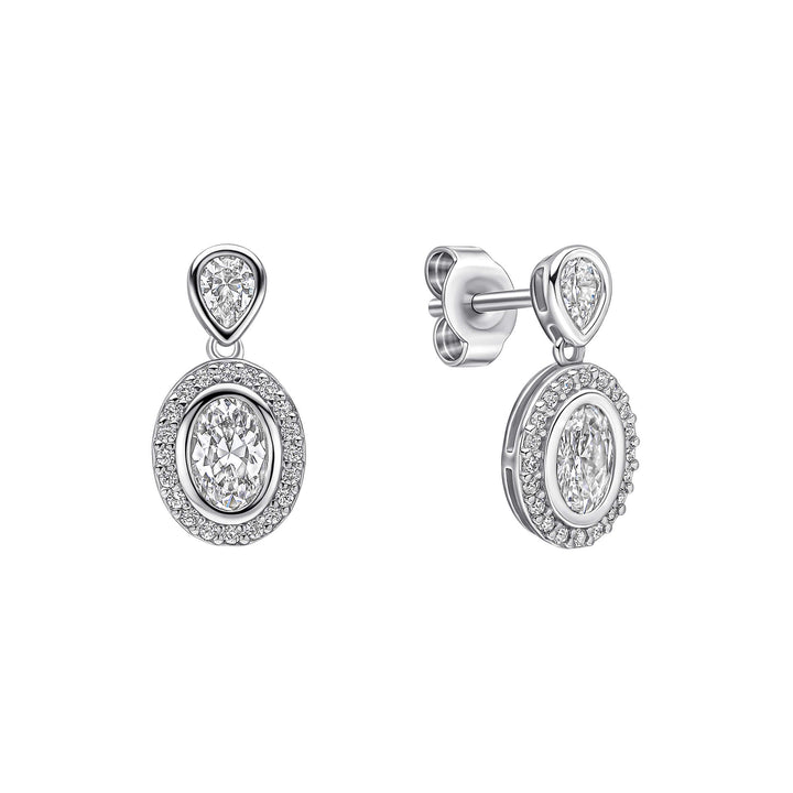Diamonfire Clear Cubic Zirconia Delicate Round Cut Earrings E6714