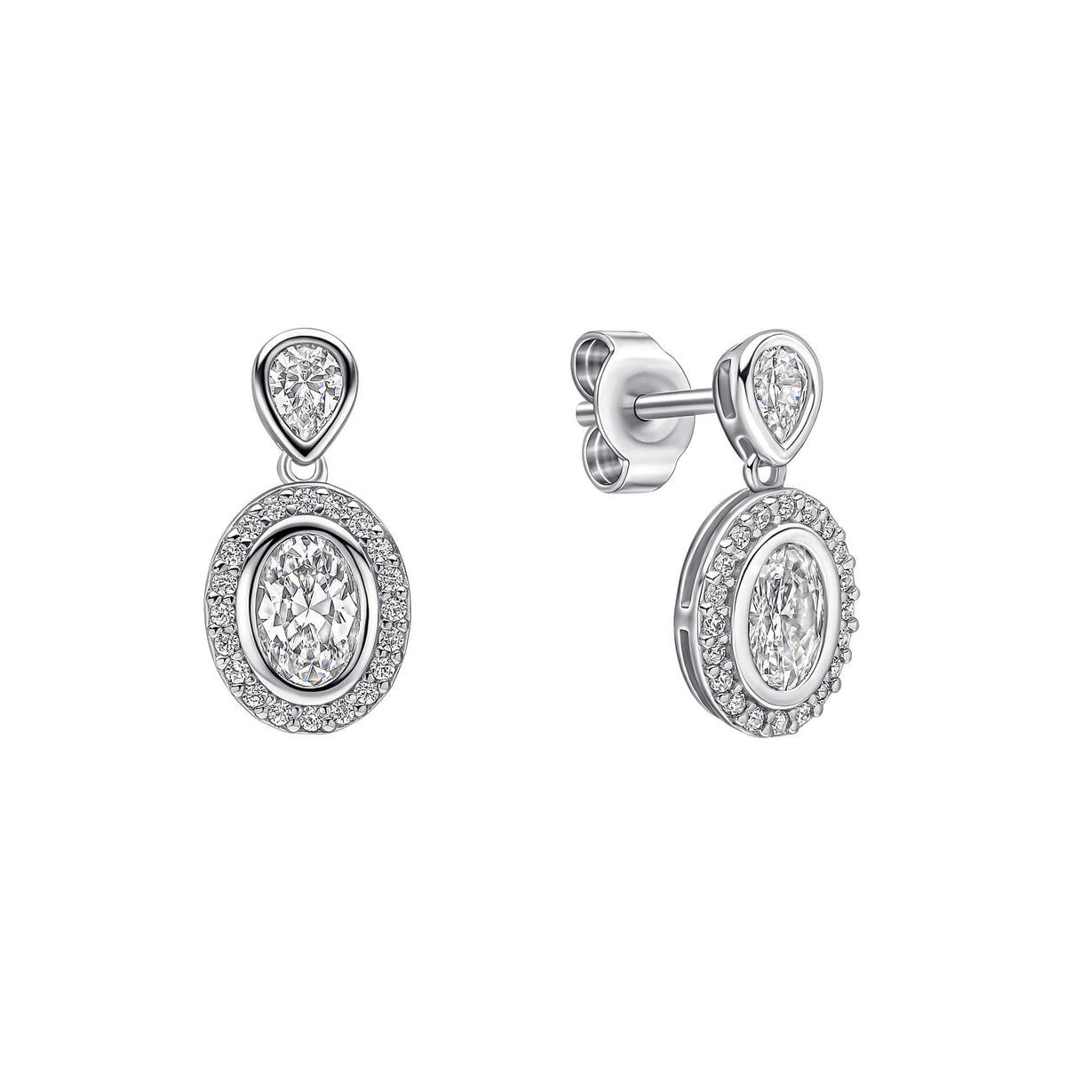 Diamonfire Clear Cubic Zirconia Delicate Round Cut Earrings E6714