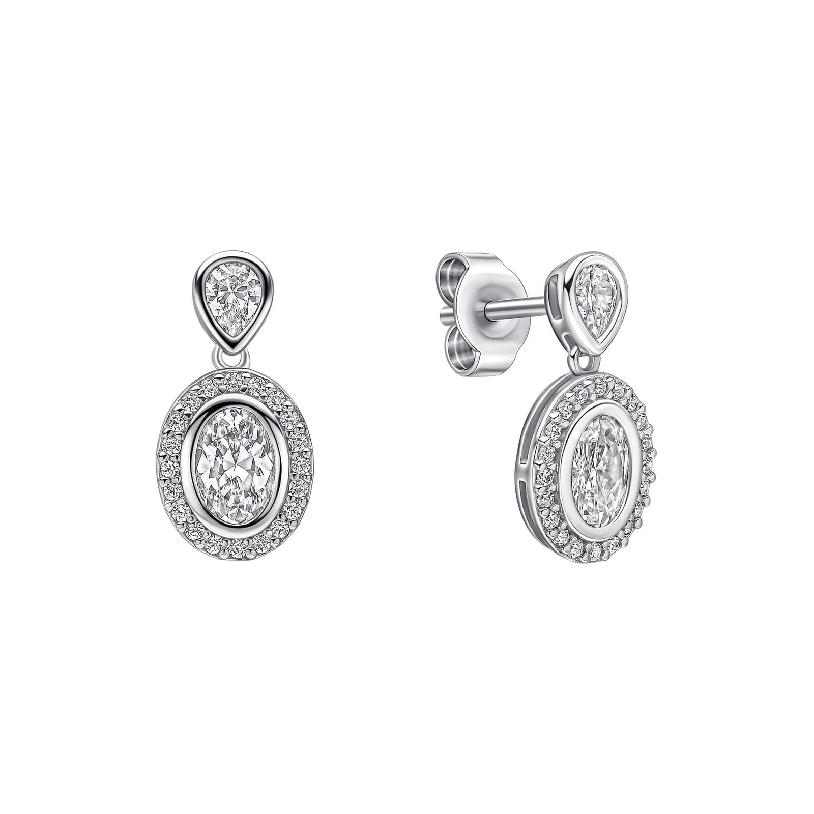 Diamonfire Clear Cubic Zirconia Delicate Round Cut Earrings E6714