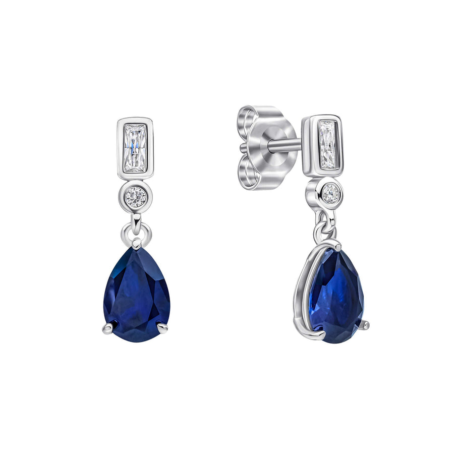 Diamonfire Clear Sapphire Cubic Zirconia Modern Brilliant Cut Earrings E6715