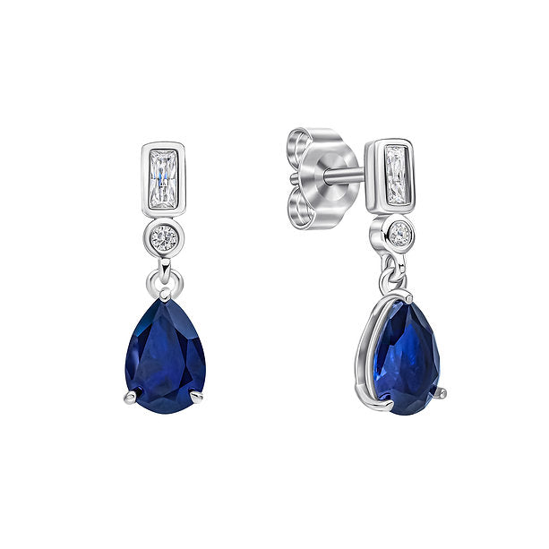 Diamonfire Clear Sapphire Cubic Zirconia Modern Brilliant Cut Earrings E6715