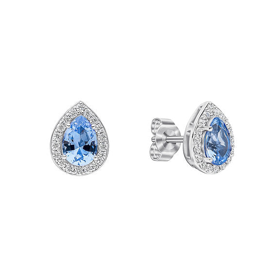 Diamonfire Clear Grey Blue Cubic Zirconia Everyday Princess Cut Earrings E6718