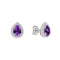 Diamonfire Clear Amethyst Cubic Zirconia Delicate Princess Cut Earrings E6719