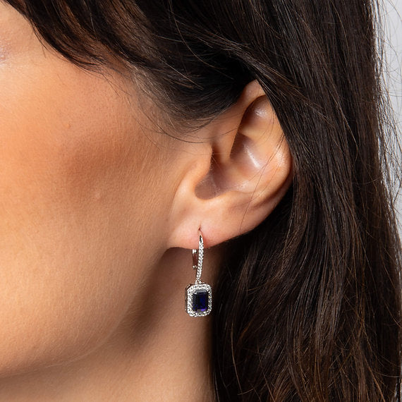 Diamonfire Clear Sapphire Cubic Zirconia Timeless Pear Cut Earrings E6720