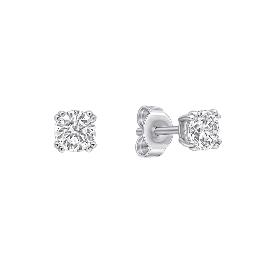 Diamonfire Clear Cubic Zirconia Minimal Princess Cut Solitaire Style Earrings E6723