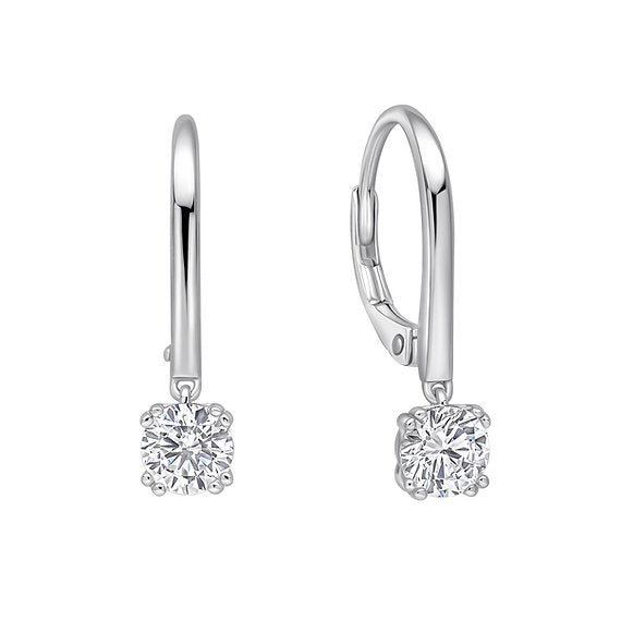 Diamonfire Clear Cubic Zirconia Modern Cushion Cut Bezel Set Earrings E6725