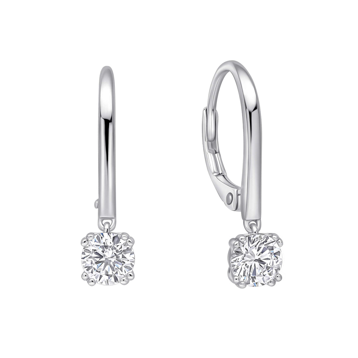 Diamonfire Clear Cubic Zirconia Modern Cushion Cut Bezel Set Earrings E6725