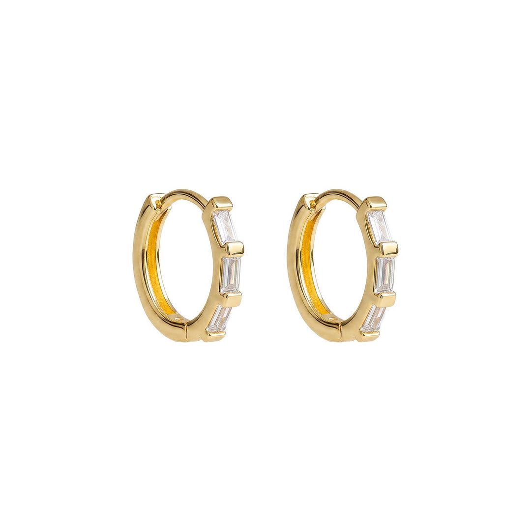 Beginnings Sterling Silver Gold Cubic Zirconia Earrings E6792C