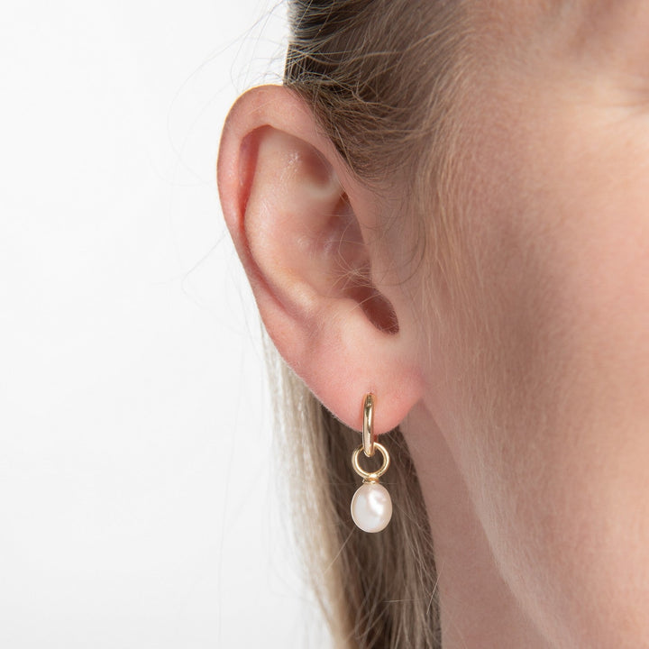 Beginnings Sterling Silver Gold Freshwater Pearl Earrings E6800W