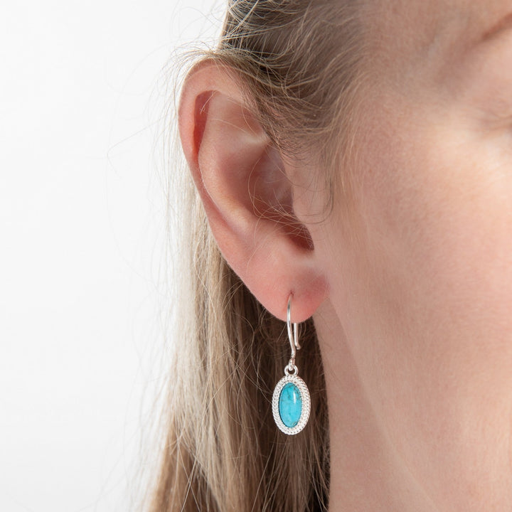 Beginnings Sterling Silver Blue Magnesite Earrings E6804T