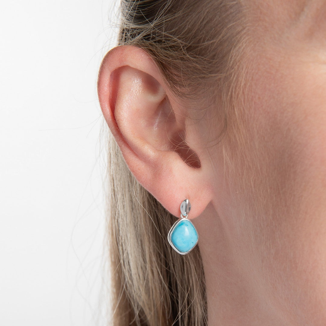 Beginnings Sterling Silver Blue Magnesite Earrings E6805T