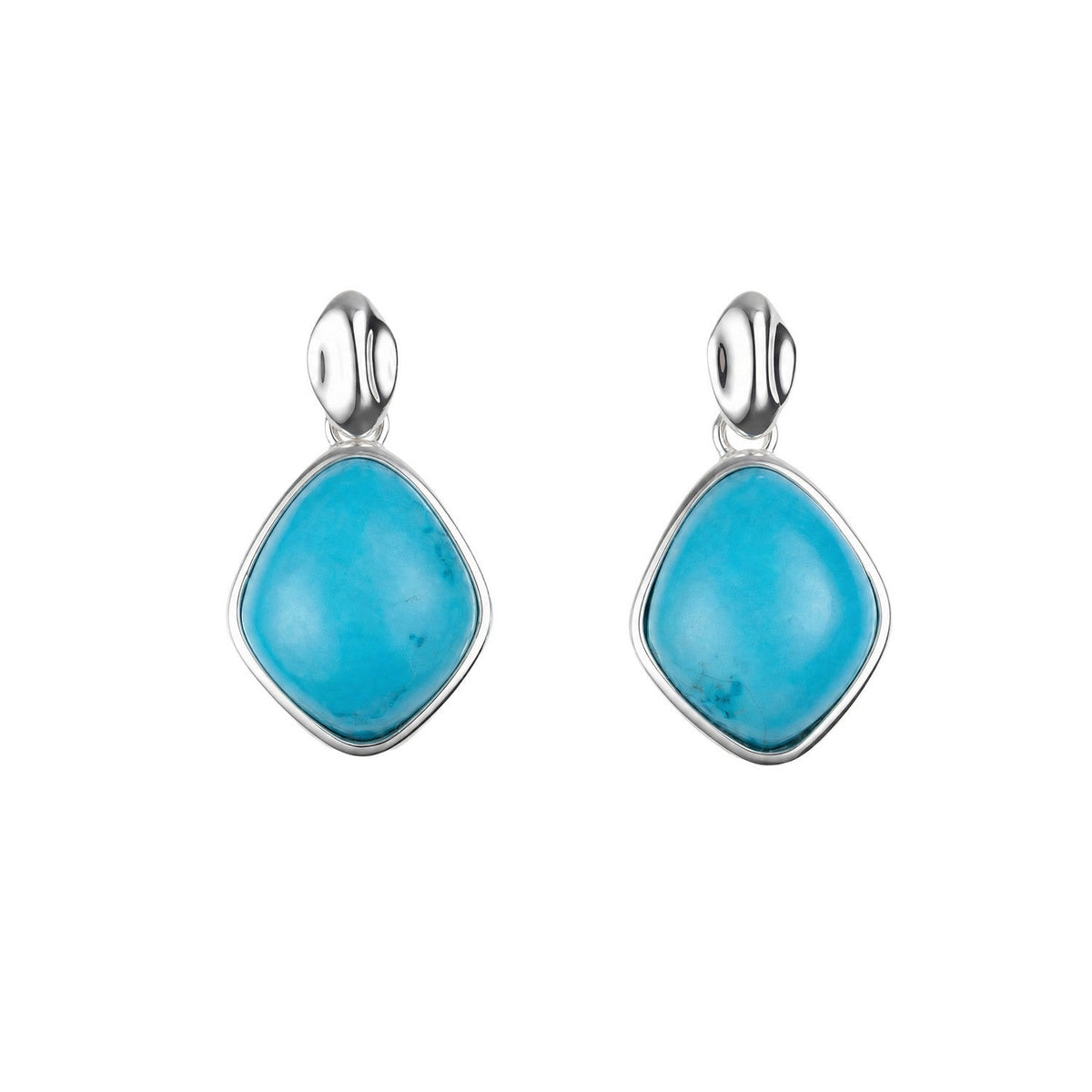 Beginnings Sterling Silver Blue Magnesite Earrings E6805T