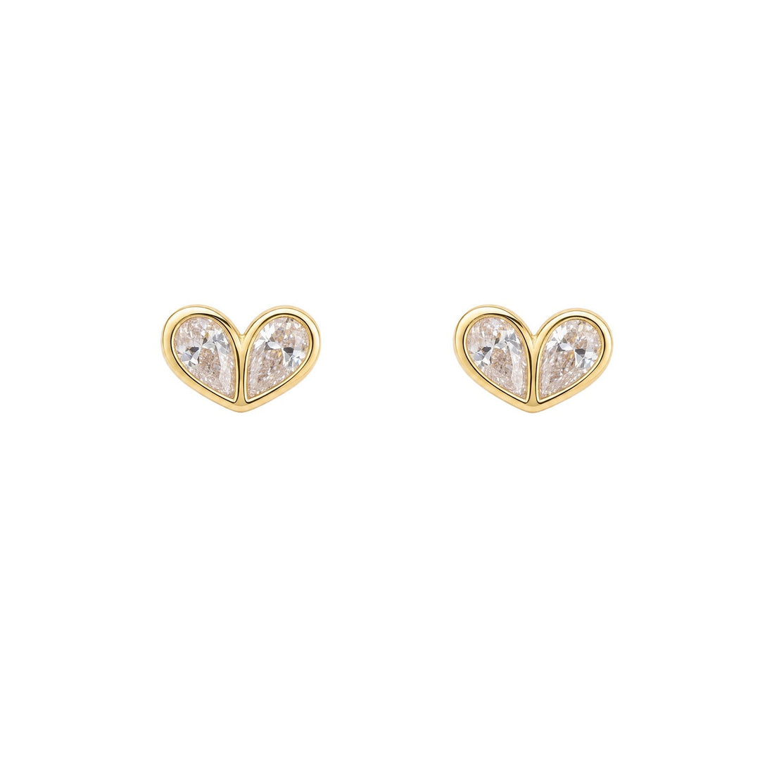 Beginnings Sterling Silver Gold Cubic Zirconia Earrings E6817C