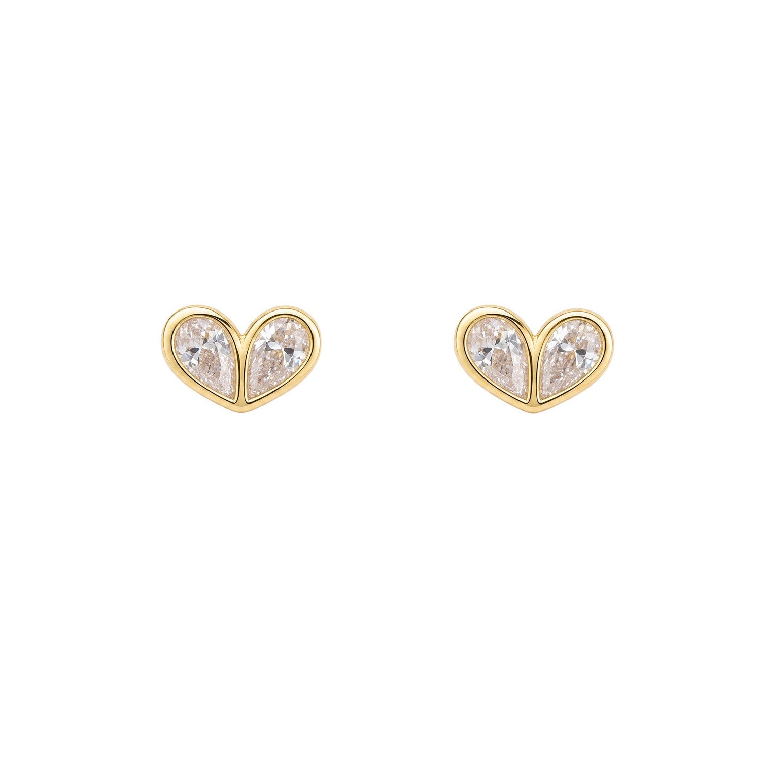 Beginnings Sterling Silver Gold Cubic Zirconia Earrings E6817C