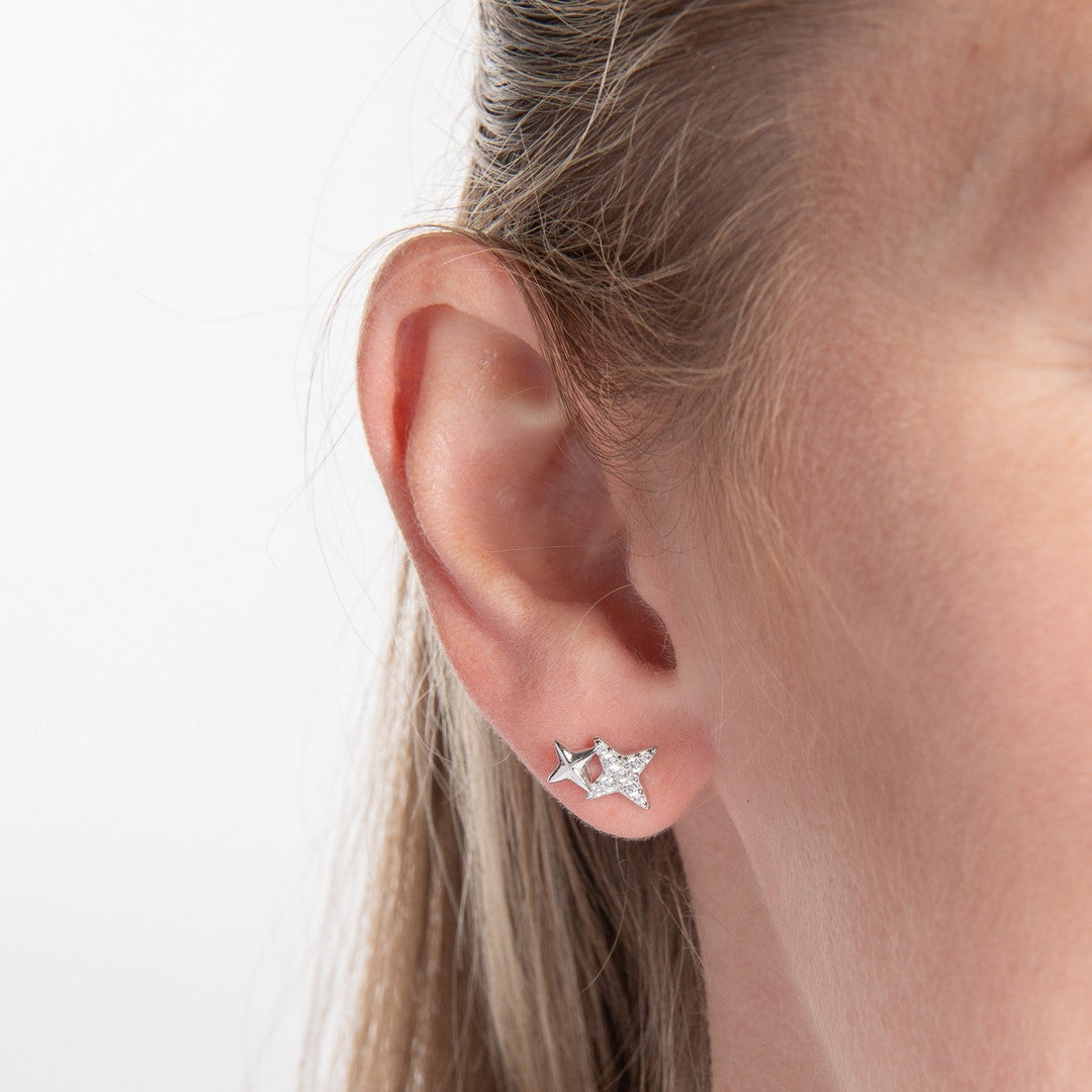 Beginnings Sterling Silver Cubic Zirconia Earrings E6818C