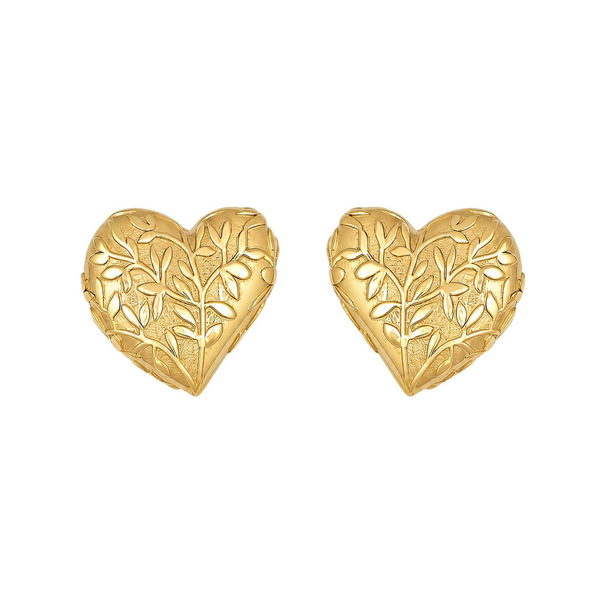 Laura Ashley Darowen Puffy Floral Heart Stud Earrings E6834