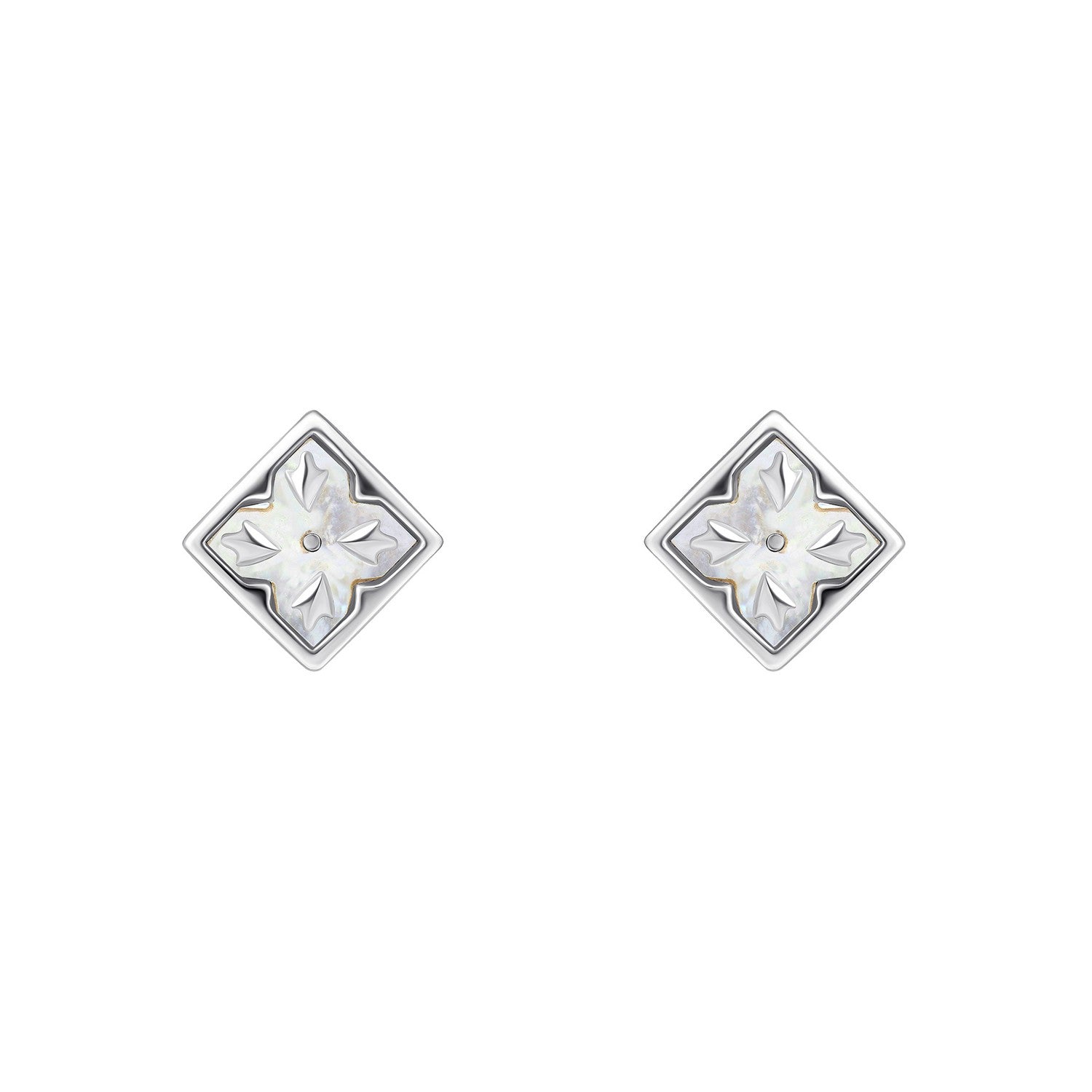 Laura Ashley Mr Jones Mother of Pearl Inlay Stud Earrings E6837