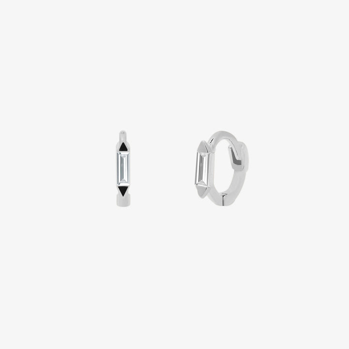 Square cubic huggie earring-5